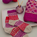 Lana Grossa Meilenweit 50 Cashmere, #13 Greige , #58 Fuchsia, #6 Rot