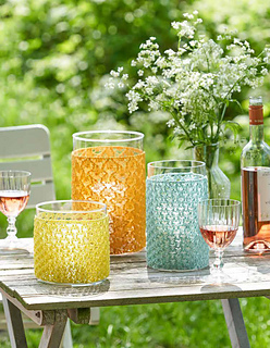 Lana Grossa Capri, Fb 14 Mint, 17 Geld und 23 Zitrusgelb