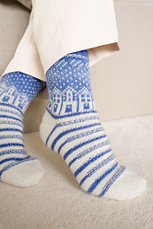 Lana Grossa Meilenweit 100 Woolycell / - Duo, Col 01 (Weiß) und 6005 (Blau-Farbverlauf)