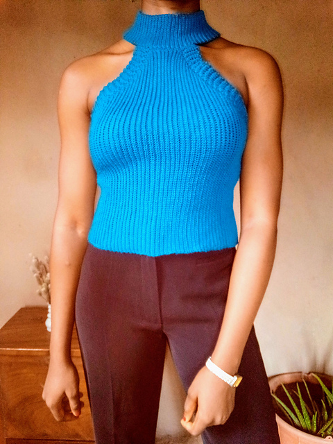Ravelry: Bernice Crochet Halter Mock Neck Top pattern by Olive Chinezerem  Egbuchulem