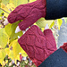 Fingerless Mitts with Leaves pattern