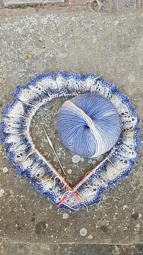 cowl in Louisa Harding yarn with beads