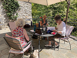 At one of the many places to knit at The Watermillo