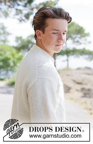 Ravelry: 260-9 Ivory Whisper Sweater pattern by DROPS design