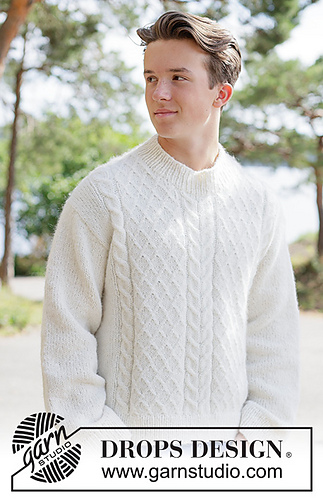 Ravelry: 260-9 Ivory Whisper Sweater pattern by DROPS design