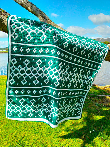 Evergreen Mosaic Crochet Throw