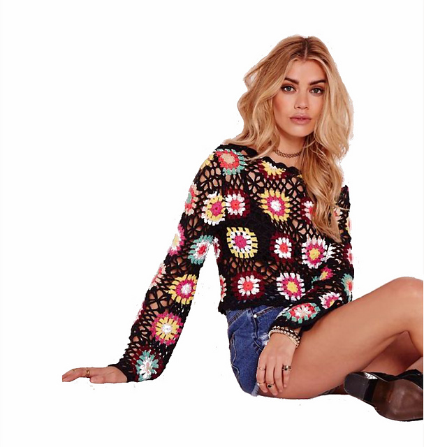 crochet bell sleeve top