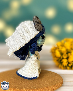 Handmade Emily amigurumi inspired by Tim Burton’s Corpse Bride, a spooky gothic Halloween crochet pattern PDF perfect for fans of dark romance.