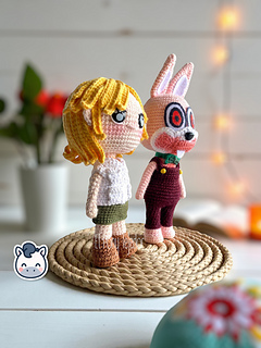 Handmade Heather Mason and Robbie the Rabbit amigurumi inspired by Konami’s Silent Hill, a spooky Halloween crochet pattern PDF.