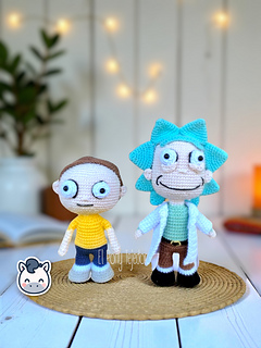 Handmade Rick and Morty amigurumi inspired by Adult Swim’s Rick and Morty, a fun and geeky crochet pattern PDF perfect for fans of sci-fi, interdimensional adventures, and collectible plush toys.