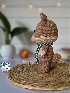 Handmade Winter Fox amigurumi inspired by cozy Christmas themes and woodland animals, festive winter crochet pattern PDF perfect for holiday gifts and seasonal decor.