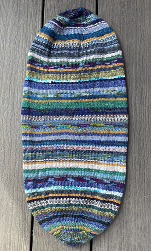 the toque is shaped like a deflated American football.