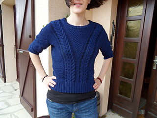 Pull French Connection à Torsades Marron - Taille S, Laine, Col V, Occasion Très Bon état