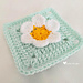 Granny Square with 3D Flower pattern 