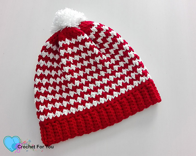 Peppermint Houndstooth Hat pattern by 