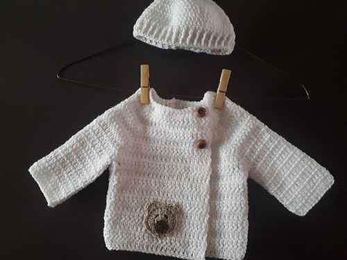 Baby Bear Newborn Crochet Cardigan photo 9