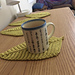 Textured Leaf Mug Rug pattern 