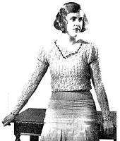 This is a jumper you can wear right through the summer on cooler days, for the stitch is very open, and it is carried out in 2-ply wool.