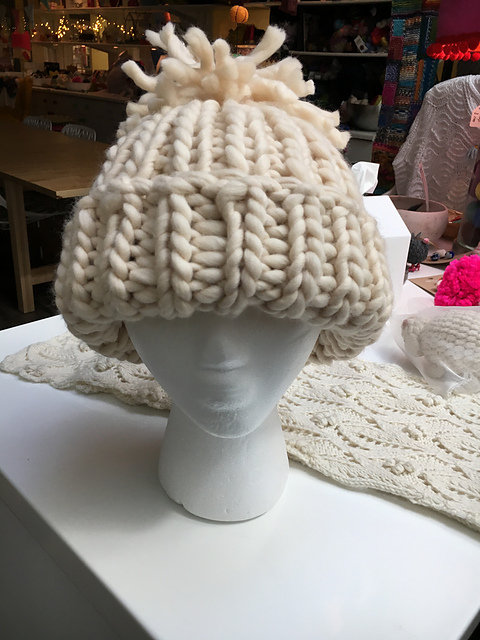 Chloe Kim Knit hat pattern by Anja Caldwell
