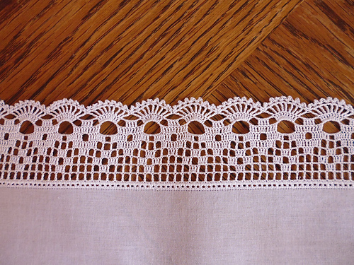 Handkerchief / Hanky with Filet Edging photo 2