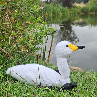 whooper swan knitted toy