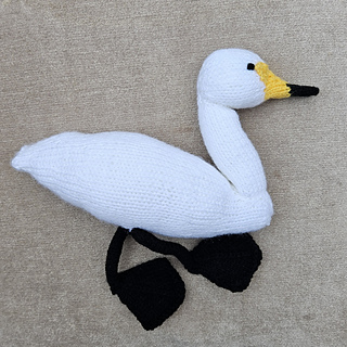 Knitted whooper swan without wings