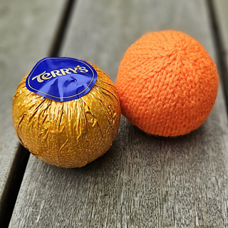 Knitted orange with Terry's chocolate orange!