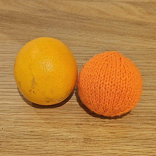Knitted orange with real orange!