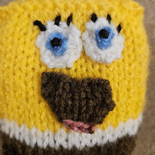 Knitted spongebob happy face
