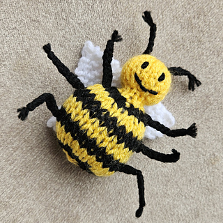 Big toy knitted bee front view