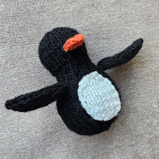 knitted toy penguin knitting in progress