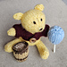 Knitted Classic Pooh with Honey Pot and Balloon