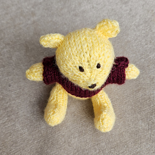Winnie the Pooh Knitted Classic Pooh Toy Top View