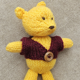Knitted Classic Pooh Toy with Jacket
