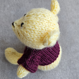 Winnie the Pooh Knitted Classic Pooh Toy Side View