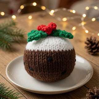 Knitted Christmas Pudding Decoration