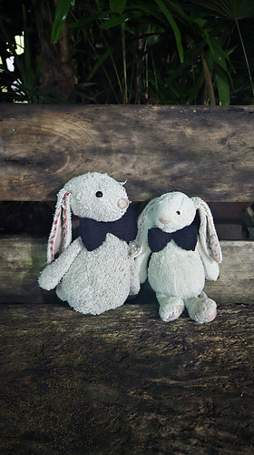 Knitted bow ties for Halloween decoration