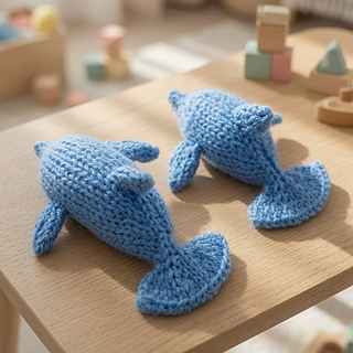 Knitted dolphin toys