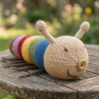 Knitted Caterpillar Toy