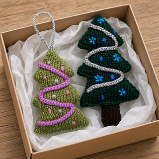 Personalised Gift Knitted Christmas Trees