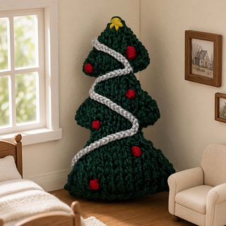 Little Knitted Christmas Tree for Dolls House