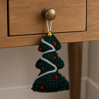 Little Knitted Christmas Tree Drawer Decoration