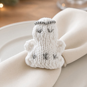 Little knitted angel napkin ring accessory