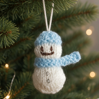 Little Knitted Snowman Christmas Tree Decoration