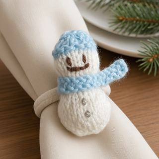 Little Knitted Snowman Napkin ring accessory