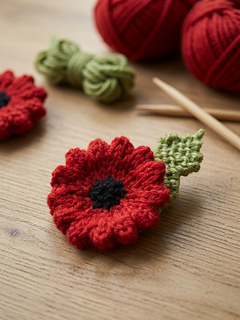 Knitted Poppy Accessory