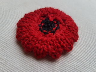 Knitted Poppy Rear View of Main Piece