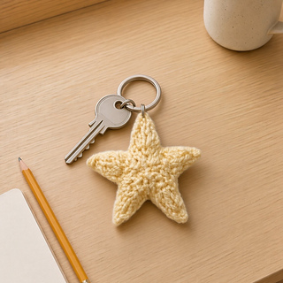 Little Knitted Star Keyring