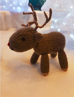 Knitted reindeer Christmas display