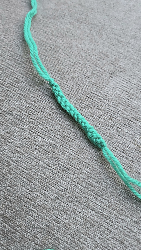 Finger-knitted Poppy Stem